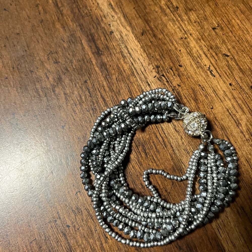 Elegant Silver Beaded Bracelet
